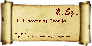 Miklusovszky Szonja névjegykártya